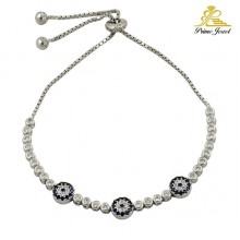 Gümüş Nazar Boncuklu  Bilezik/Bileklik     